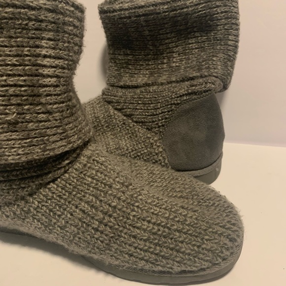 Kohl's Gray Ankle Booties with Knit Texture - Picture 7 of 12